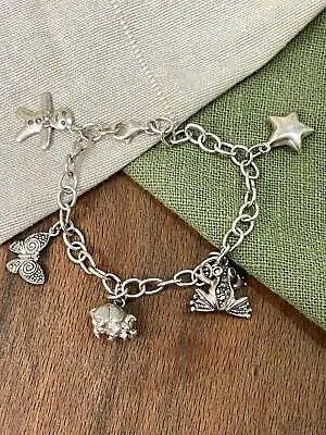 Nice Children's Starter Charm Bracelet Solid Sterling 925 Silver Jewelry Vintage • $74.51