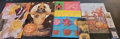 FLAGS Decorative Garden Lot 6 NEW Halloween Fall Nativity Welcome Daffodils • $14.99