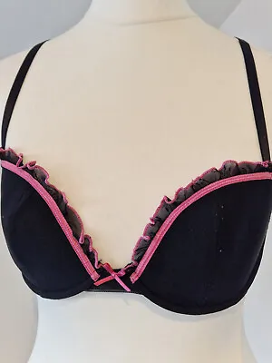 32C Marks And Spencer M&S Ceriso Ladies Bra Underwired Black & Pink • £6