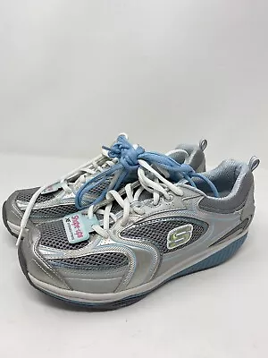 NEW Skechers Women's 10 Shape Ups XF Extended Fitness Toning Shoes Silver/Blue • $89.99