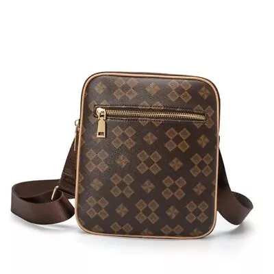 Men Small Shoulder Bag Crossbody Bag Travel Sling Bag Fashion Business Brown • $32.93