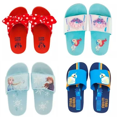 Disney Store Slides Frozen Anna Elsa Ariel Mermaid Minnie Mouse BB-8 Flip Flop • $24.95