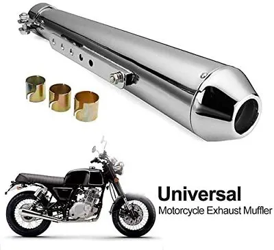 Universal Motorcycle 17.5  Short Exhaust Pipe Muffler Tail Pipe For Cafe Racer • $54.50