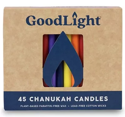 Chanukah Candles Box Of 45 Coloured By Goodlight Paraffin Free Lead Free Wicks • £12.99