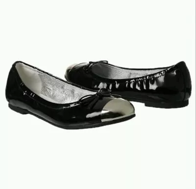 NIB NEW Venettini Girls Monica Black Patent Leather Ballet Flats  32 US 1  • $25