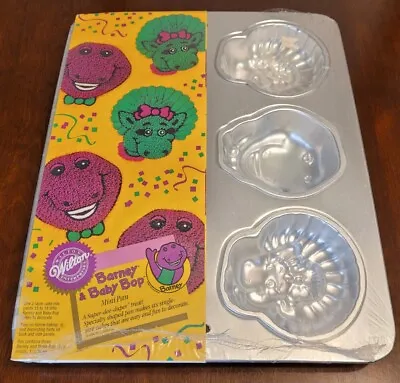 Barney The Dinosaur & Baby Bop Wilton Aluminum Mini Cake Pan Vintage 1994 NEW • $39.99