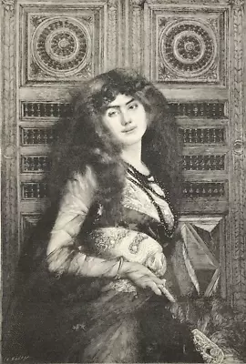 A Dancing Girl After Painting By Courtois Engraved Early Half-tone Print 1882 • £17.75