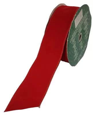 Kirkland Signature WireEdged Red Velvet Ribbon 2.5inch W X 50 Yards • $18.95