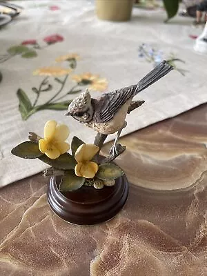 Country Artist Great Crested Tit With Viola Hand Painted And Crafted • £9.90