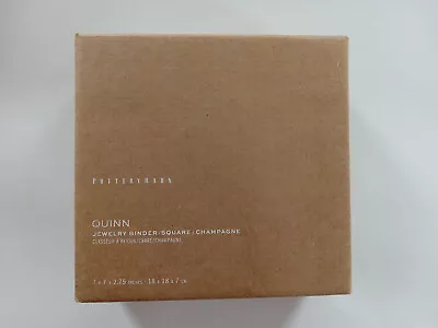 NIB Pottery Barn Champagne Quinn Jewelry Binder 7  X 7  X 2.75  • $75