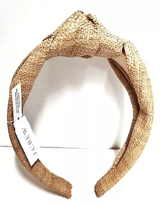 J.Crew Knotted Woven Raffia Headband In Natural One Size BN898 New With Tags • $26