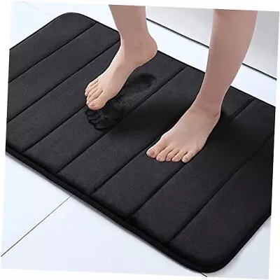  Memory Foam Bath Mat Rug Ultra Soft And Non-Slip Bathroom 24  X 16  Black • $19.27