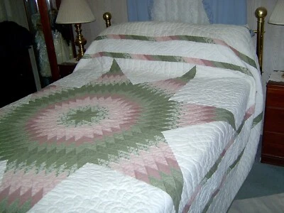 $375 • Buy King Amish Hand Made Lone Star Quilt  108x108