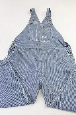 Big Smith Overalls Denim Carpenter Blue Striped Work Farmer Mens Size 50x30 • $32