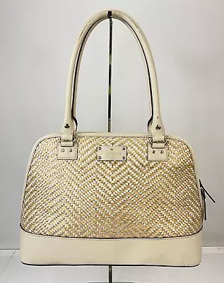 Kate Spade Beige Ecru Multi Paper Leather Shoulder Bag • $14.99