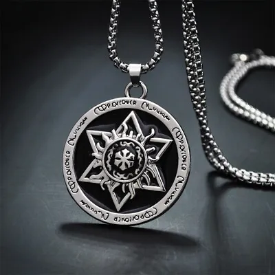 Mens Jewish Star Of David Pendant Protection Necklace Stainless Steel Chain 24  • $11.99