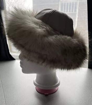 Koehler Furs Leather Silver Fox Fur Hat • $59.12