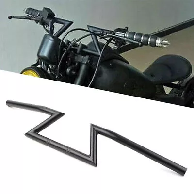 7/8  Motorcycle Handlebars Z Bar Drag Bars Black Fit Harley Honda Yamaha Suzuki • $74.35