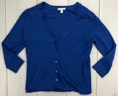 $5.84 • Buy New York & Company Womens Cardigan Sweater Blue Long Sleeve V Neck Buttons L
