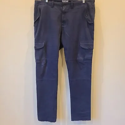 Michael Bastian Mens Cargo Pants Size 36 Navy Blue Twill Designer Utility • $44.99