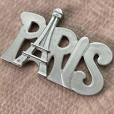 France🇫🇷metal Fridge Magnet✅paris Word In Silver Color Touristic Souvenir🎗 • $13.88