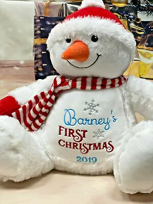 Personalised First Christmas 1st Teddy Bear Penguin Santa Snowman Baby Gift 2023 • £21.75