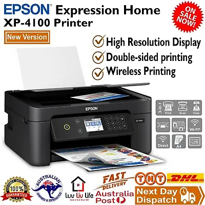 $139.88 • Buy Epson Expression Home XP-4100 3-in-1 Wi-Fi Photo Inkjet Wireless Mobile Printer