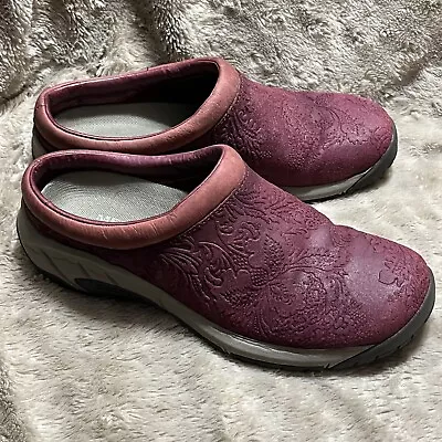 Merrell Encore Frill Embossed SlipOn Clog Shoes Burgundy Pink 1846923 Womens 7.5 • $22.98