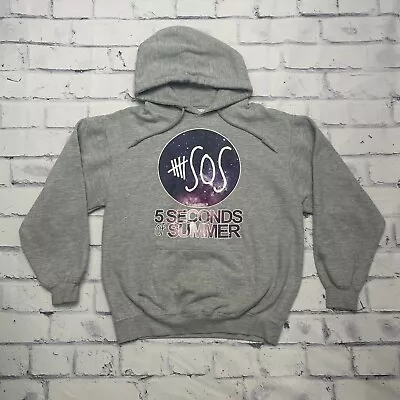 5 Seconds Of Summer Hoodie Adult Gray Band Artist Music Merchandise Pullover • $20.23