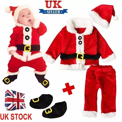 £11.89 • Buy Baby Boy Girls Santa Claus Outfit Newborn Christmas Fancy Dress&Hat Outfits -UK