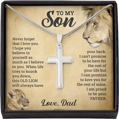 To My Son From Dad Son Gifts From Mom And Dad Father And Son Necklace For Son • $29.72