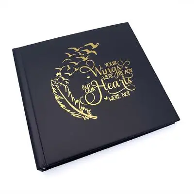 Black Memorial Remembrance Photo Album With Gold Script • £14.99