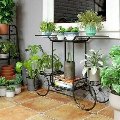 $39.98 • Buy 6 Tiers Garden Cart Stand & Flower Pot Plant Holder Display Rack Parisian Style