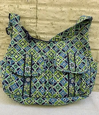 Vera Bradley Retired Daisy Daisy Blue Green White Floral Quilted  Bag Purse • $12.99