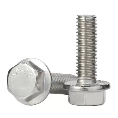 M6-1.0 X 20mm Flanged Hex Head Bolts Flange Hexagon Screws Stainless Steel 18 • $12.85