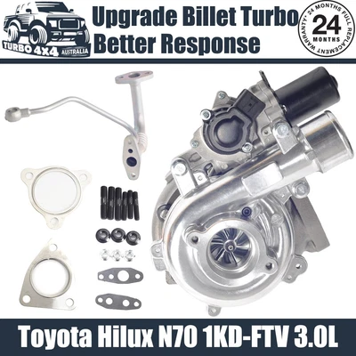 $779 • Buy Billet Turbo For Toyota Hilux CT12V/ KUN26 D4D 1KD-FTV 3.0L With Oil Feed Pipe