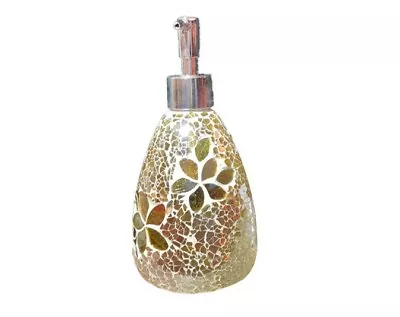 Frangipani Glass Mosaic Soap Dispenser Pump Bottle Soap Holder Crystal Colourful • $37.03