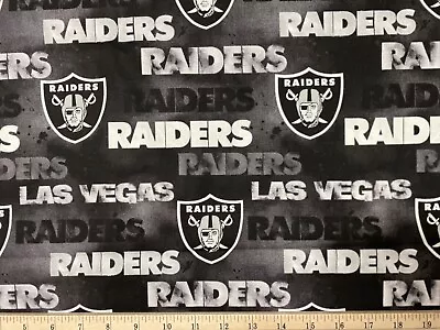 NFL OAKLAND LAS VEGAS RAIDERS Faded HALF Yard (18” X 57”) 100% Cotton Fabric • $9.95