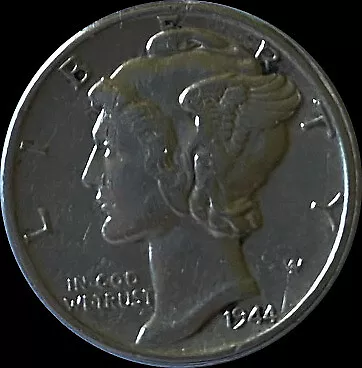 1944 Mercury Dime  -  XF/AU 90% Silver • $4.75