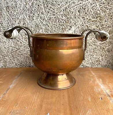 Vintage Copper Coal Bucket Footed Planter • $31.49