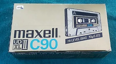  12 NOS MAXELL UD XL II C90 BLANK CASSETTE TAPES BOX Of  12 FACTORY SEALED Tapes • $175