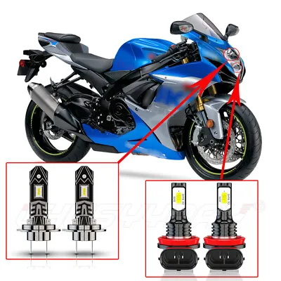 H7 H9 For Suzuki GSX1300R Hayabusa 2008-09 2011-18 LED Headlight White 4x Bulbs • $35.99