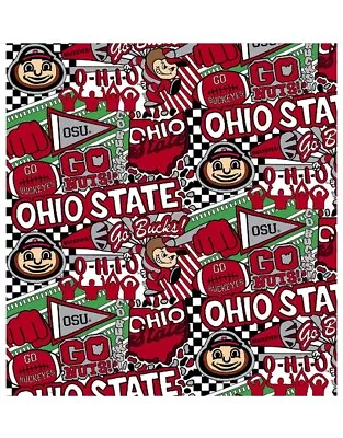 Ohio State University Buckeyes Cotton Fabric By The Yard. • $12.99