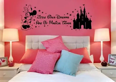 Disney Minnie Mouse Magical Things Castle Girls With Stars WALL STICKER Transfer • £10.99