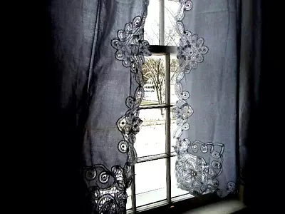 Beautiful Pure White Pair (2) Cotton Curtains 32 X54  With Stunning Cotton Lace • $18