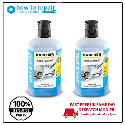 Karcher Pressure Washer Car And Bike 3 In 1 Shampoo 6.295-750.0 Pack Of 2 • £16.99
