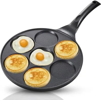 7 Hole Pancake Pan Non Stick Pancake Frying Pan Fried Eggs Cooking Burger Mold • £13.89