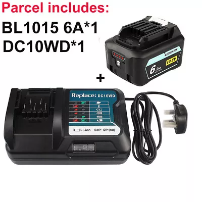 £32.68 • Buy For Makita 10.8V 12V 6.0Ah CXT Max Li-Ion Battery BL1040B BL1021B+DC10WD Charger