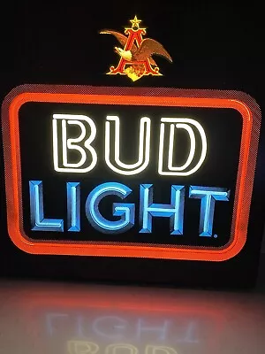 Man Woman Cave Bar Vintage Bud Light Neon Beer Sign 18 X 18  • $70