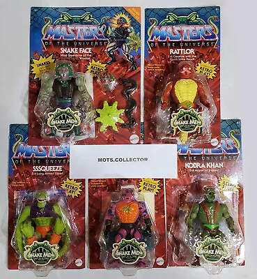 Masters Of The Universe Origins SNAKE MEN LOT Face Sssqueeze Rattlor Tung Lashor • $179.99